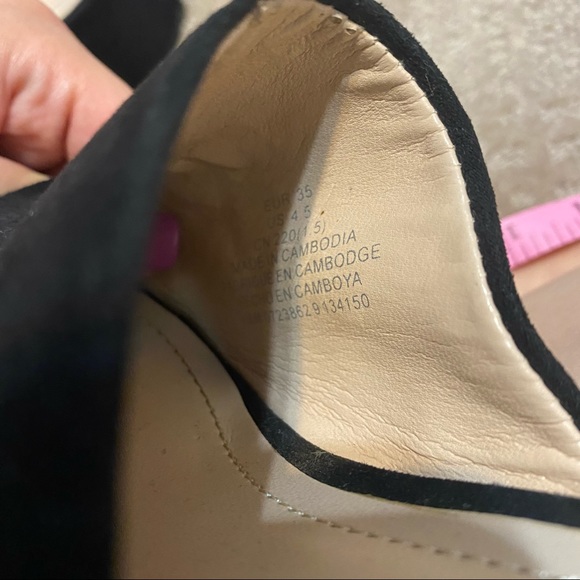 H&M Black Faux Suede Mule Heeled Sandals Size 5 (35) - Picture 7 of 15